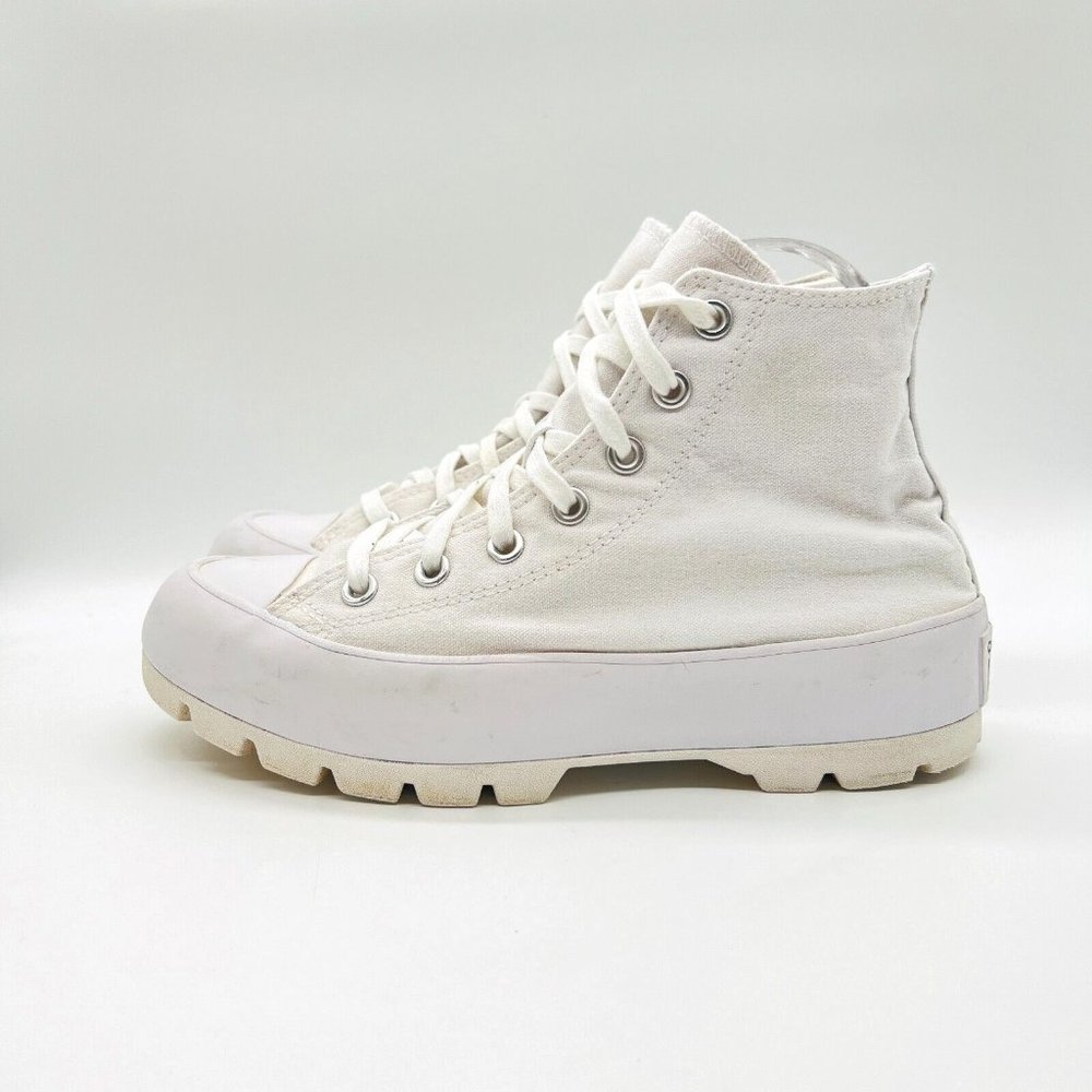 Converse Chuck Taylor Lugged Hi Womens 7.5 White Canvas All Star High Top Shoes